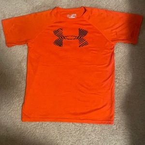 Under armour youth medium orange blue graphic tee